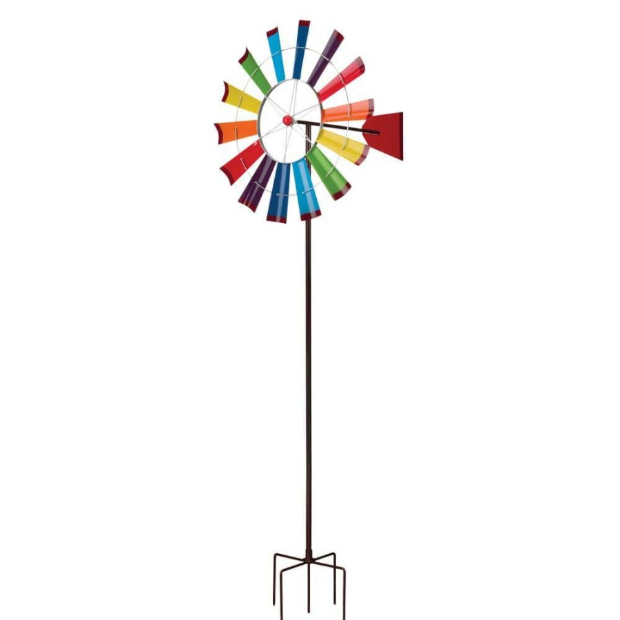 Garden Center * | Regal Art & Gift 26 In. Windmill Spinner Rainbow