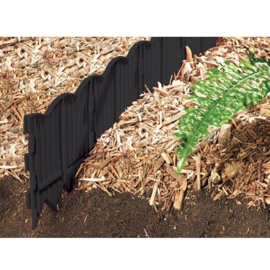 Garden Center * | Master Mark Border Master 20 Ft. Recycled Plastic Poundable Landscape Lawn Edging With Connectors Black