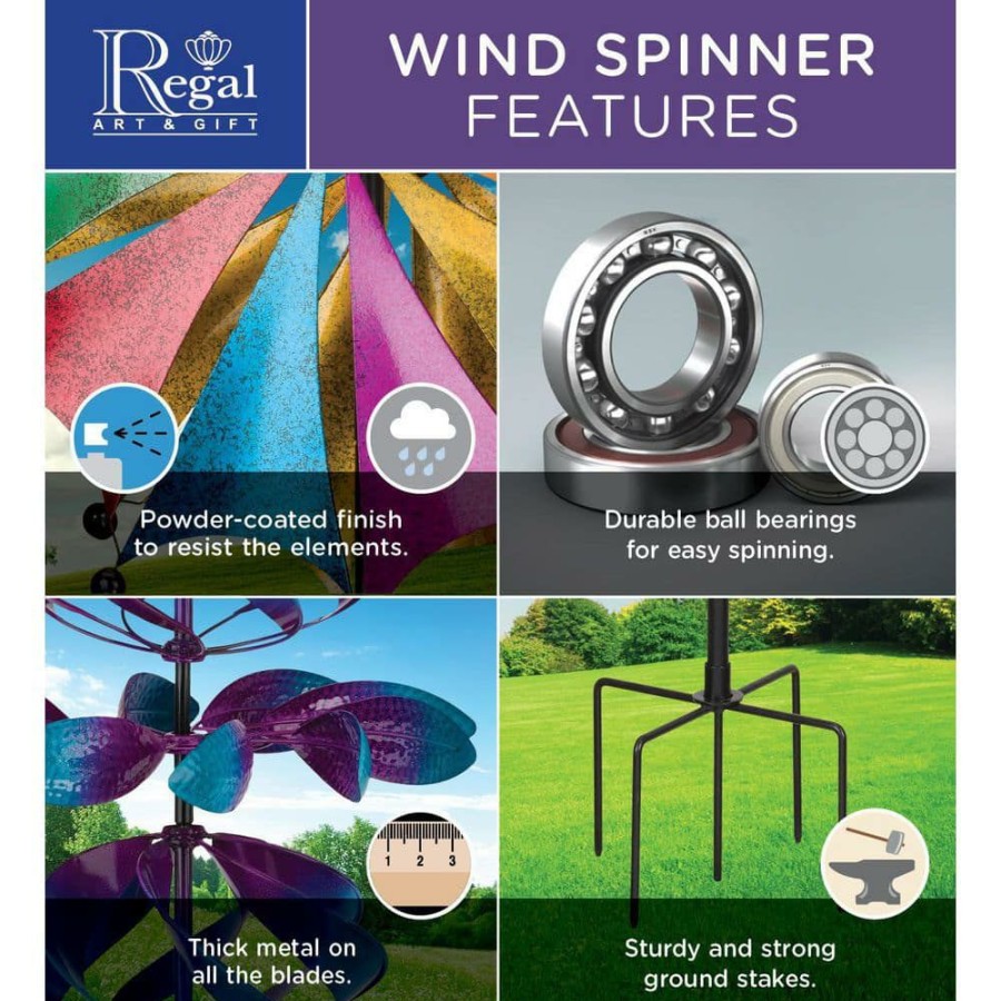 Garden Center * | Regal Art & Gift 26 In. Rotating Wind Spinner Caesar