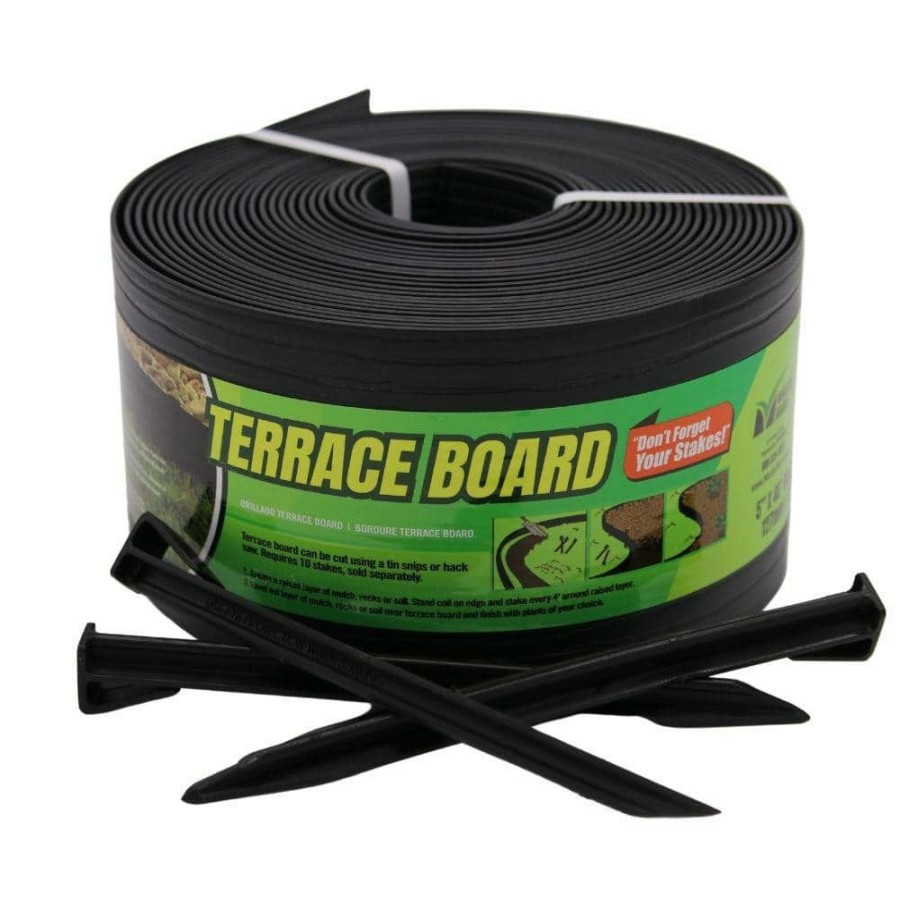 Garden Center * | Master Mark Terrace Board 5 In. X 40 Ft. Black Landscape Lawn Edging With Stakes