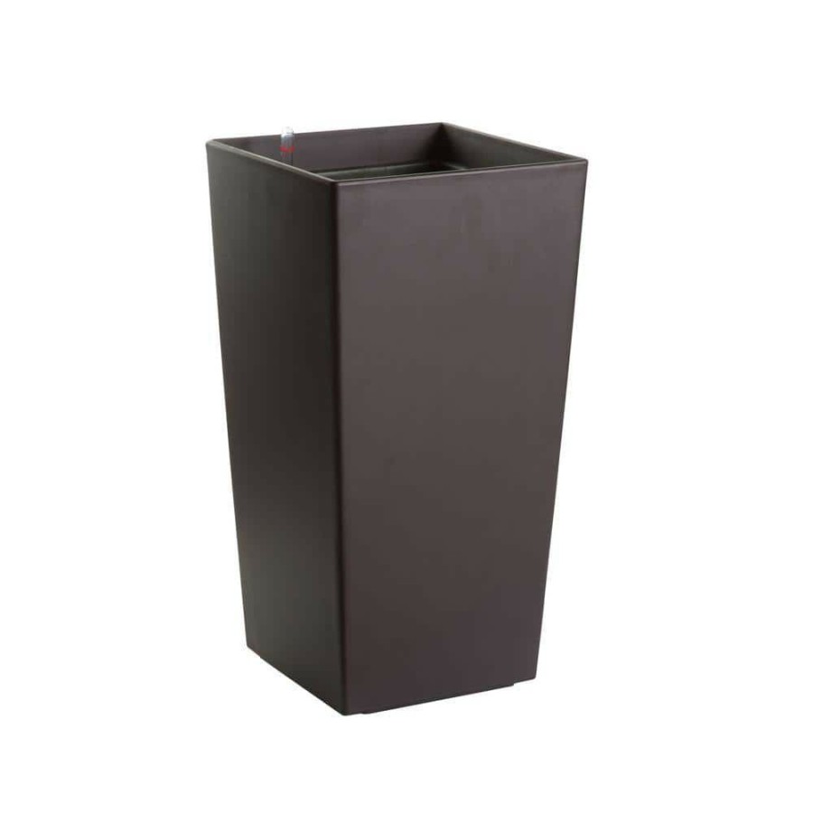 Garden Center * | Algreen Modena 22 In. Square Matte Mocha Plastic Self Watering Planter