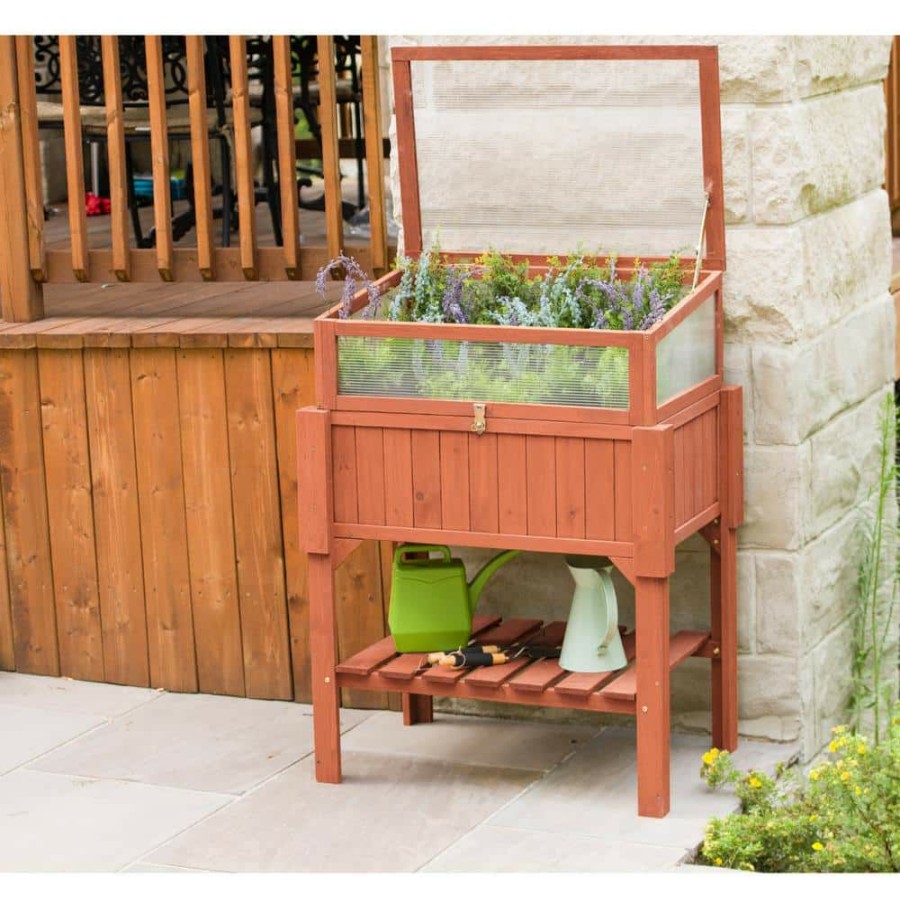 Garden Center * | Leisure Season 35 In. X 24 In. Raised Greenhouse