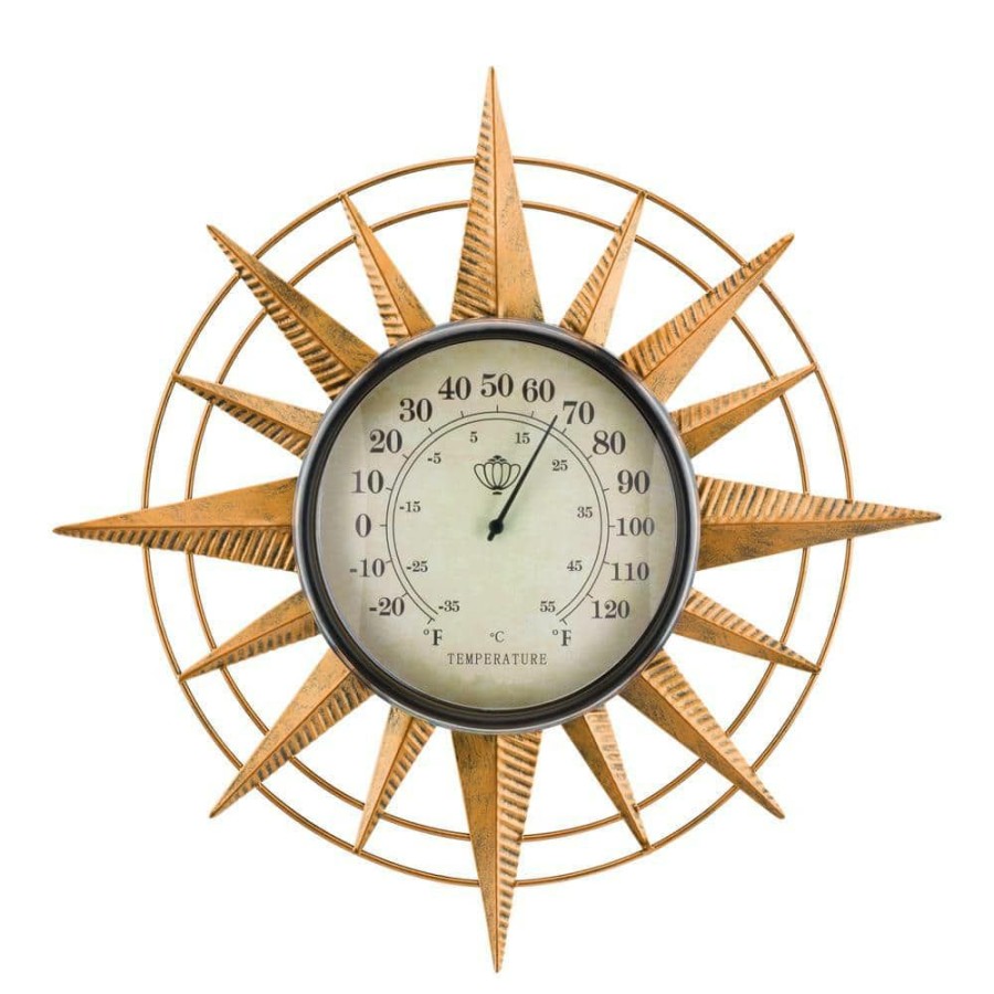 Garden Center * | Regal Art & Gift Thermometer Wall Decor Compass