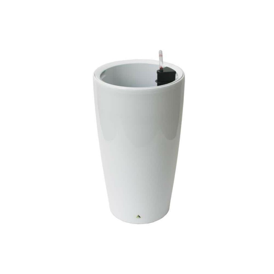 Garden Center * | Algreen Modena 22 In. White Round Self-Watering Plastic Planter