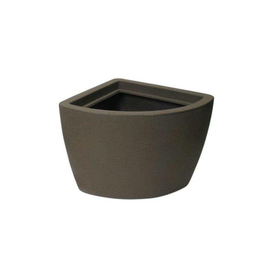 Garden Center * | Algreen Hampton Corner 26 In. X 24 In. X 20 In. Brownstone Plastic Planter