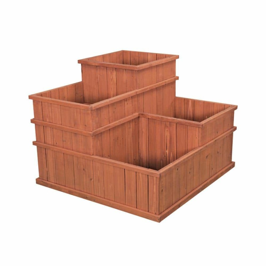 Garden Center * | Leisure Season Wooden Multi Level Planter