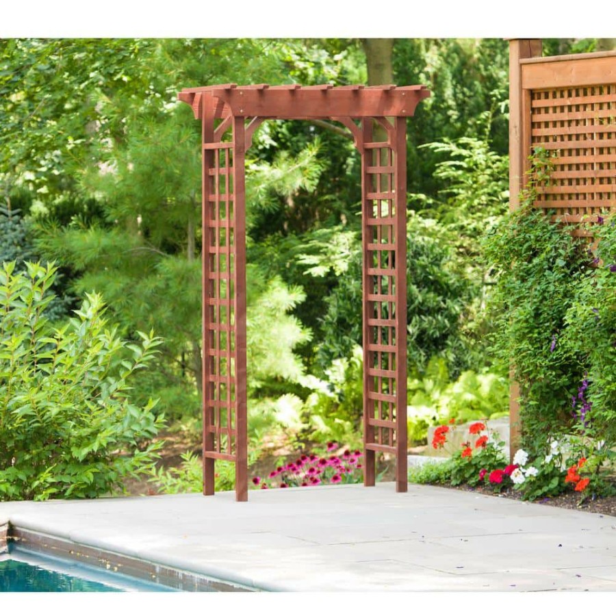 Garden Center * | Leisure Season 2 Ft. 2 In. X 4 Ft. 1 In. X 6 Ft. 9 In. Cypress Garden Arbor