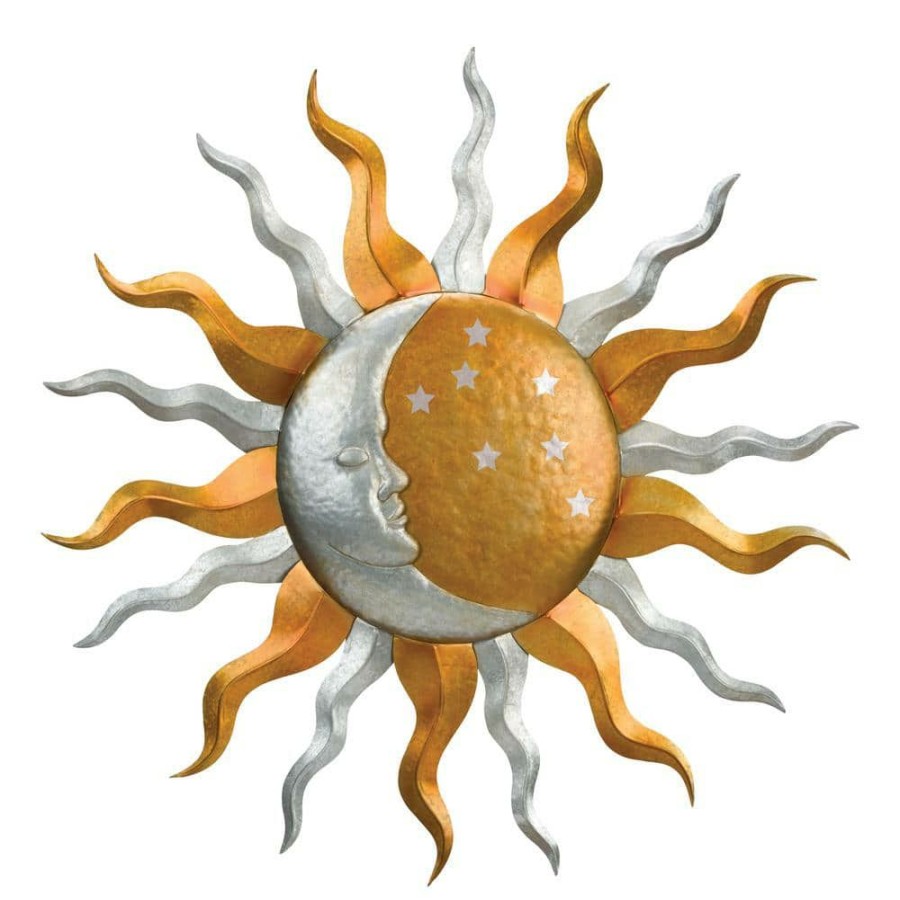 Garden Center * | Regal Art & Gift 36 In. Sun And Moon Wall Decor