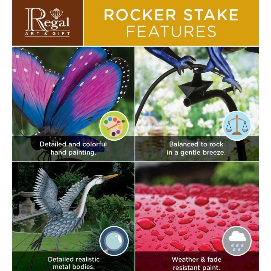 Garden Center * | Regal Art & Gift Robin Rocker Bird Stake