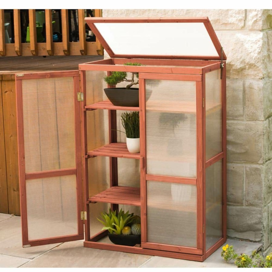 Garden Center * | Leisure Season 1 Ft. 4 In. X 2 Ft. 6 In. Cypress Mini Greenhouse