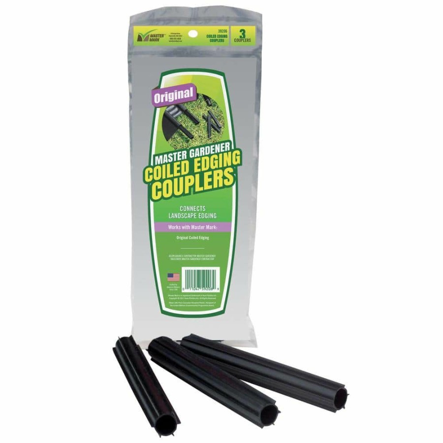 Garden Center * | Master Mark 4.5 In. X 0.75 In. Black Original Plastic Edging Coupler (3-Pack)