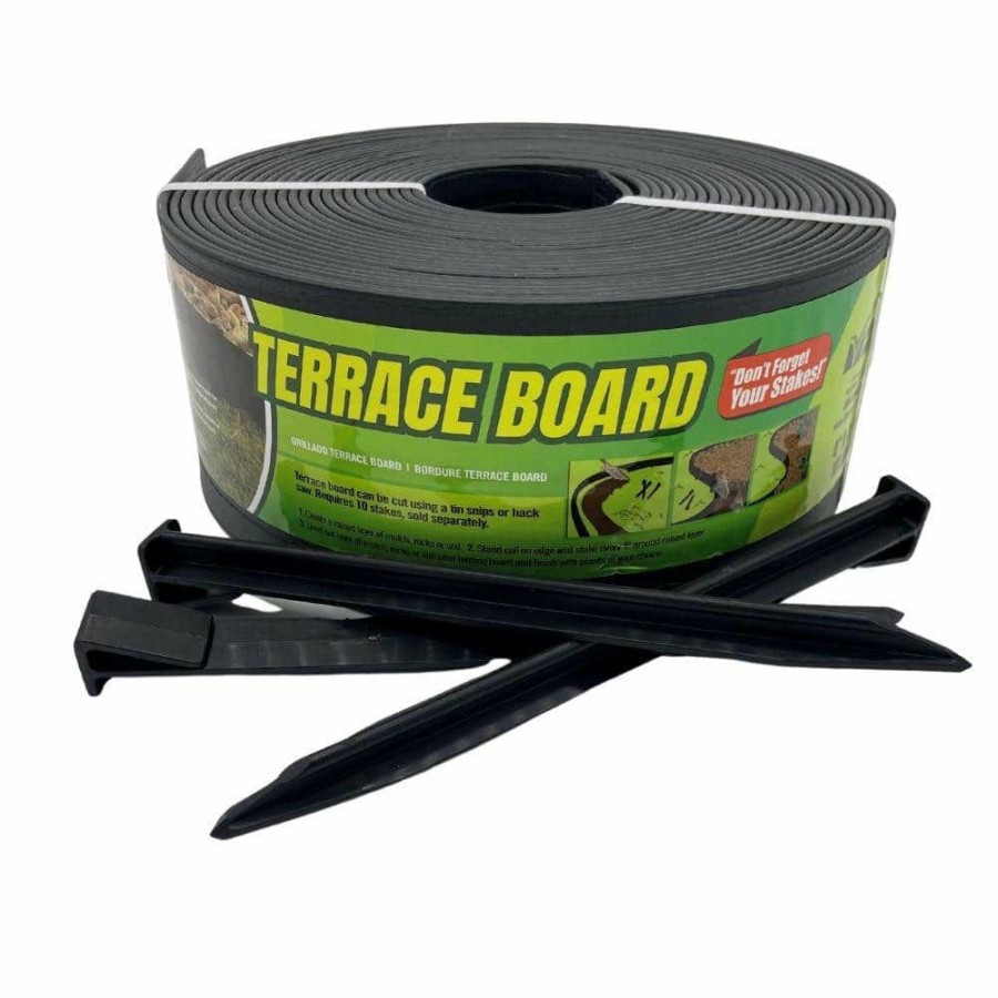 Garden Center * | Master Mark 40 Ft. X 4 In. Terrace Board Black Landscape Plastic Edging