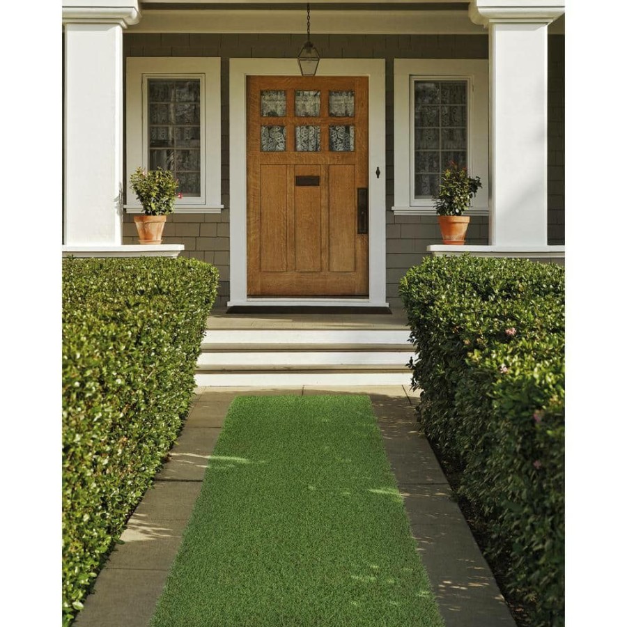 Rugs * | Trafficmaster 26 In. X 36 Ft. Green Artificial Grass Runner Rug