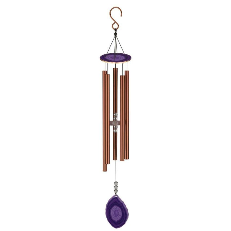 Garden Center * | Regal Art & Gift 32 In. Agate Chime In Purple