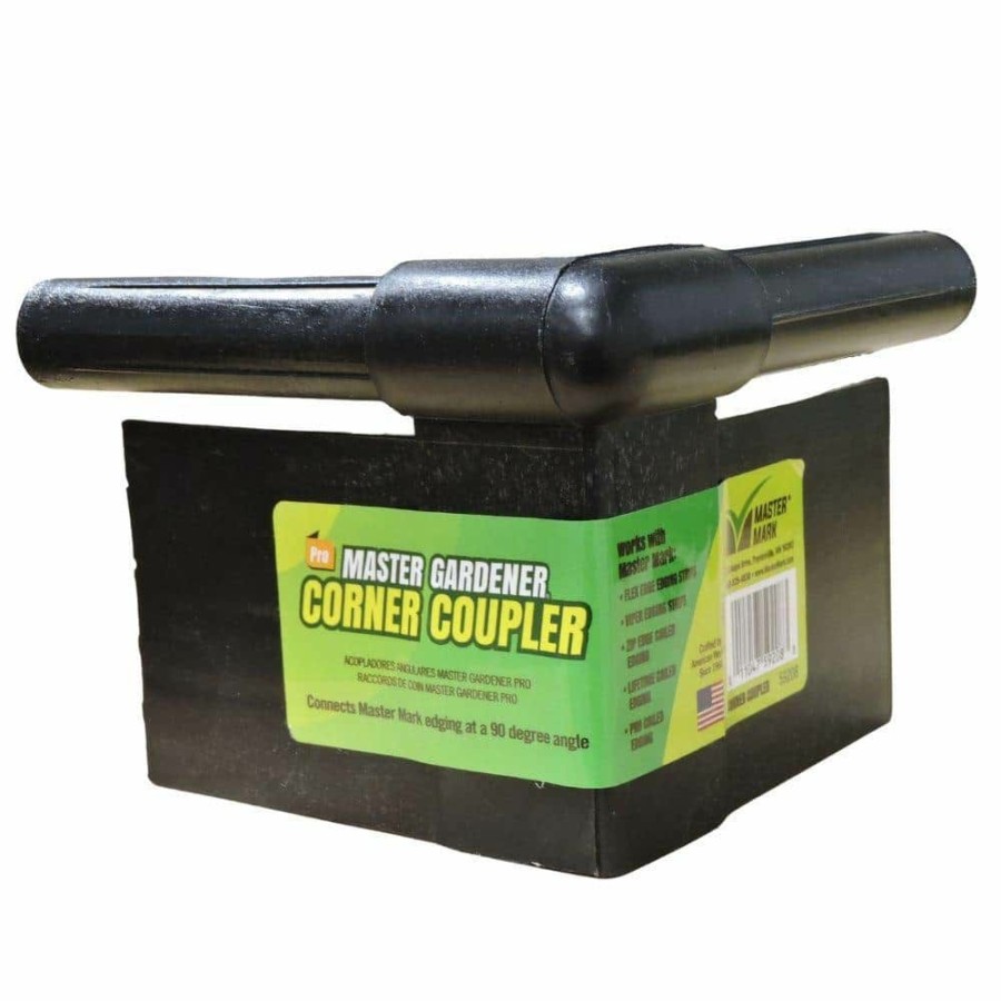 Garden Center * | Master Mark 5.5 In. X 5.5 In. Black Pro/Zipedge/Lifetime Plastic Edging 90 Corner Coupler