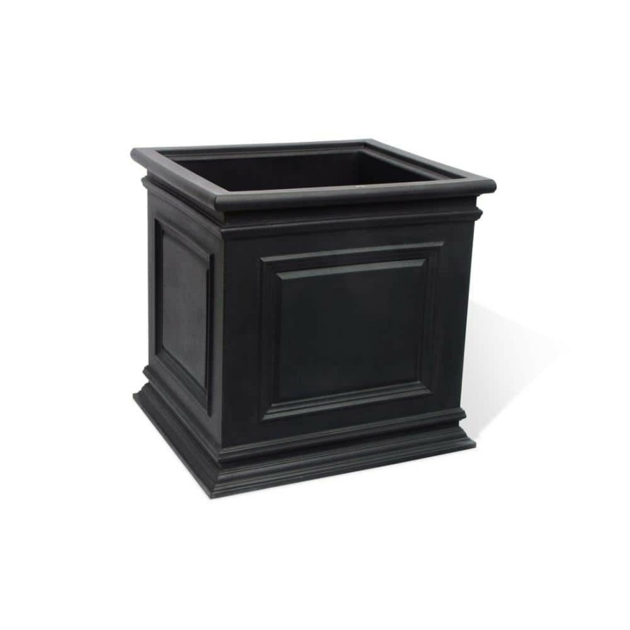 Garden Center * | Algreen Covington 20 In. Black Self-Watering Planter