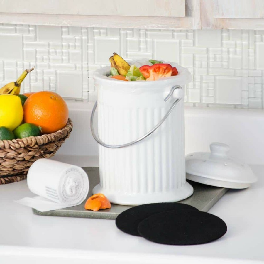 Garden Center * | Gardens Alive! Counter Top Ceramic Compost Crock Kit