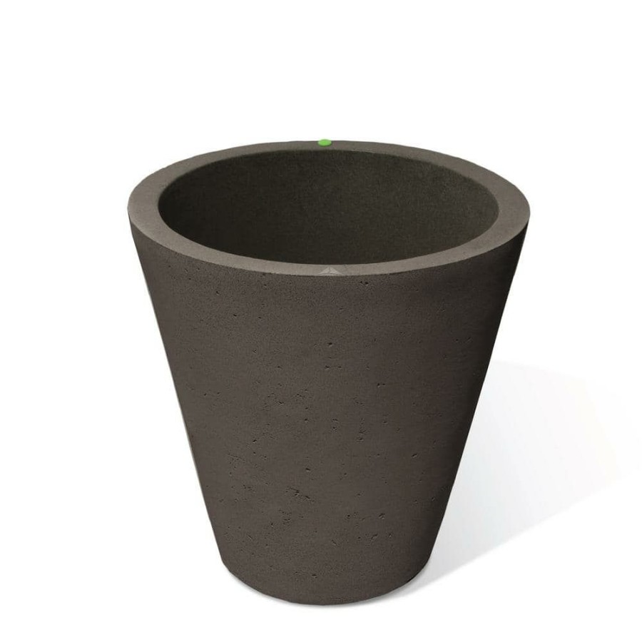 Garden Center * | Algreen 26.5 In. H X 26 In. Brownstone Concrete Texture Crete Polyethylene Self-Watering Planter