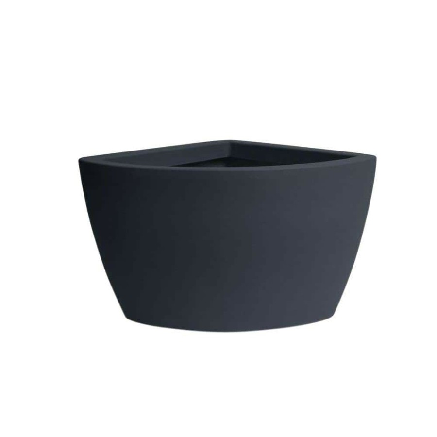 Garden Center * | Algreen Hampton Corner 26 In. X 24 In. X 20 In. Charcoal Plastic Planter