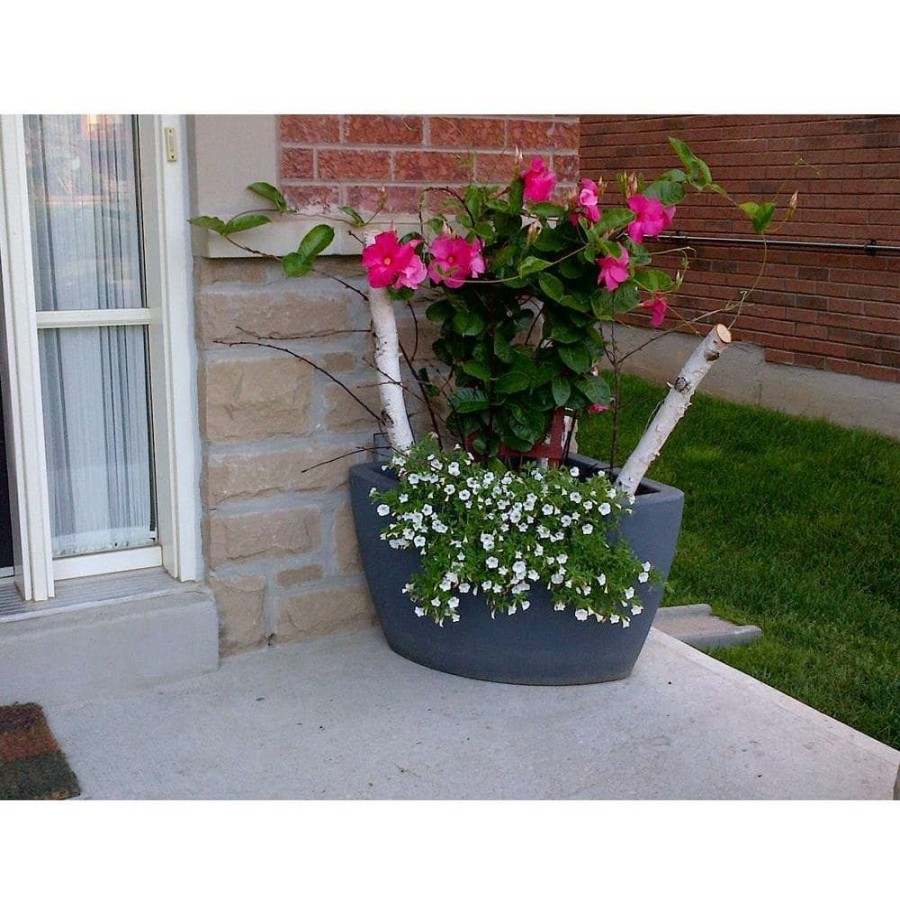 Garden Center * | Algreen Hampton Corner 26 In. X 24 In. X 20 In. Charcoal Plastic Planter