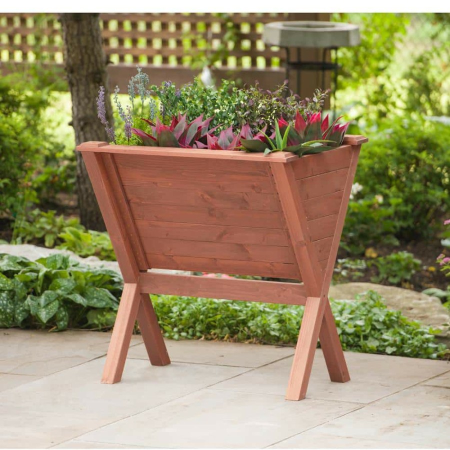 Garden Center * | Leisure Season Wooden Wedge Raised Planter