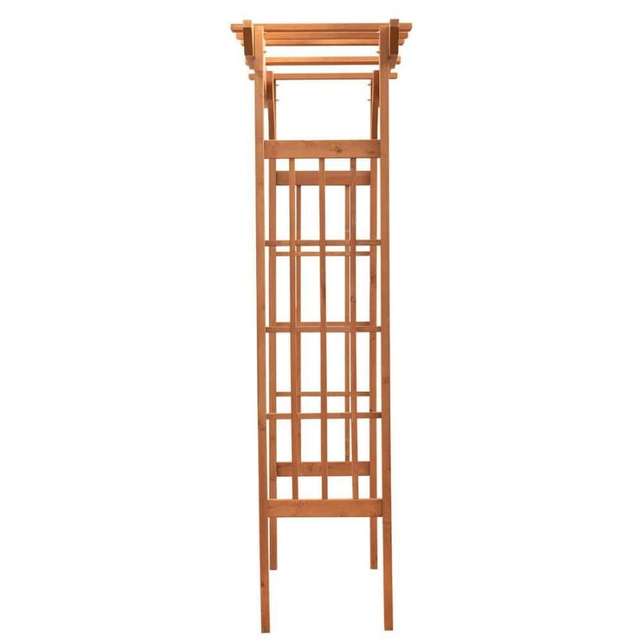 Garden Center * | Leisure Season 60 In. W X 24 In. D X 80 In. H Wooden Brown Arbor