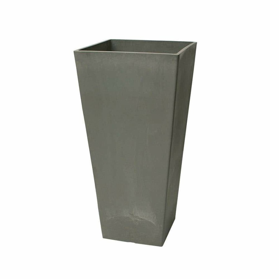 Garden Center * | Algreen Valencia 16 In. Square Charcoal Polystone Planter