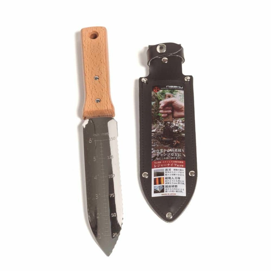 Garden Center * | Nisaku 7.25 In. Japanese Hori Garden Landscaping Digging Tool With Stainless Steel Blade And Sheath