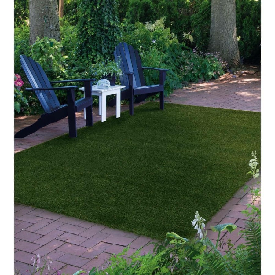 Garden Center * | Trafficmaster Green Landscape 6 Ft. X 8 Ft. Artificial Grass Rug