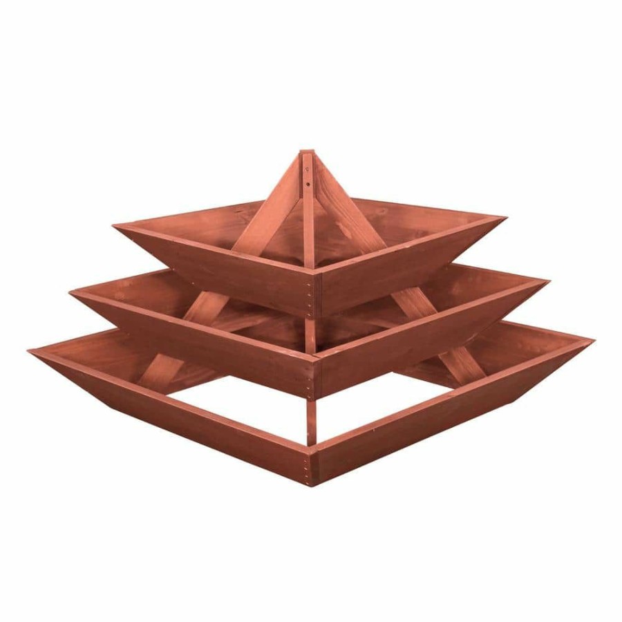 Garden Center * | Leisure Season Wooden 3-Tier Pyramid Planter